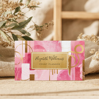 Cartes De Visite Pink Gold Modern Abstract Business Cards