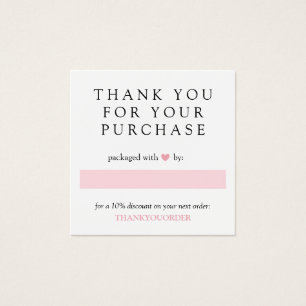 Cartes De Visite Pink Heart Thank