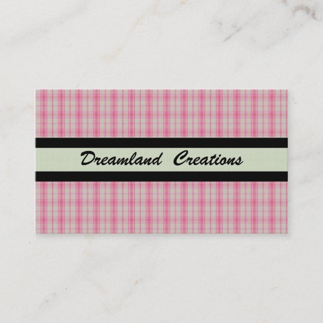 Cartes de visite PINK PLAID (Devant)