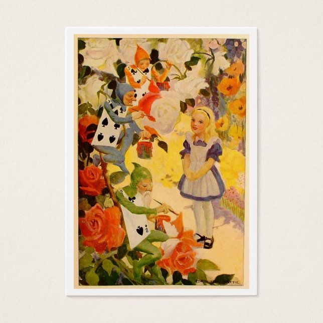 Cartes De Visite Pique Peinture Rose Rouge (Devant)