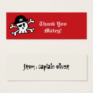 Cartes De Visite Pirate Skeleton Anniversaire de enfant Party Favor