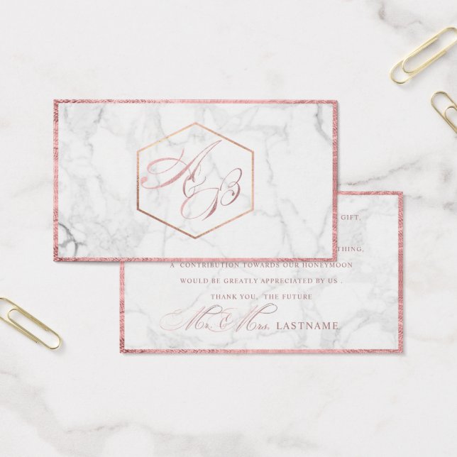 Cartes De Visite PixDezines Marble+Faux Rose Gold Script /Cadeau (Bureau)