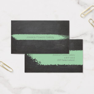 Cartes De Visite PixDezines tableau noir avec craie verte menthe