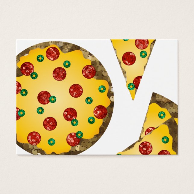 Cartes De Visite pizza à paillettes (Devant)