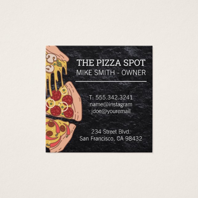 Cartes De Visite Pizza Pie Slices (Devant)