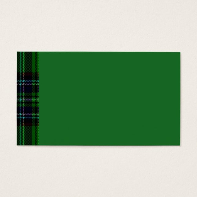 Cartes De Visite Plaid vert et noir (Devant)