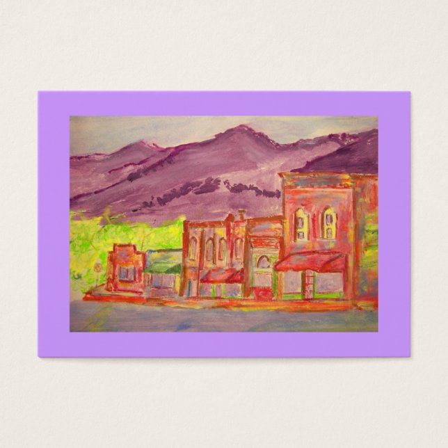 Cartes De Visite plan d'aquarelle de montagne (Devant)