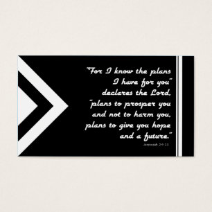 Cartes De Visite Plan de l'Évangile du Salut Noir et Blanc