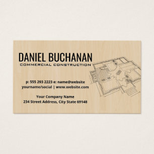 Cartes De Visite Plan de vue d'ensemble   Fond en bois