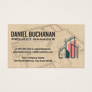 Cartes De Visite Plan directeur   Bois   Logo de l'architecte