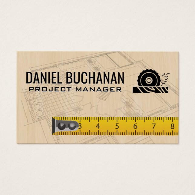 Cartes De Visite Plan directeur | Bois | Mesure de bande | Construc (Devant)