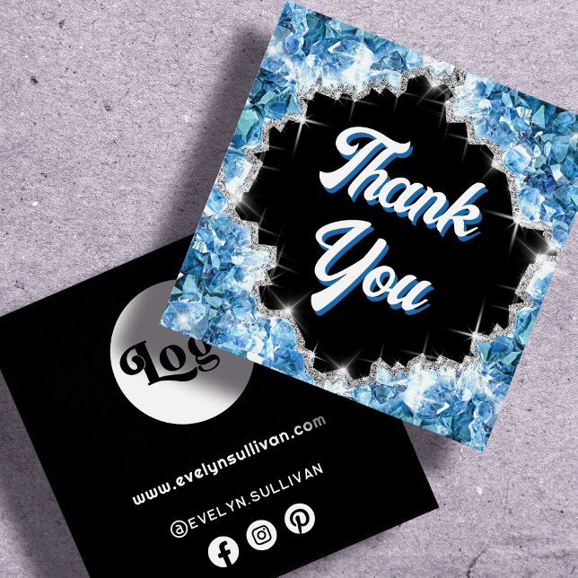 Cartes De Visite Plaque cristaux bleus insérée (Créateur téléchargé)