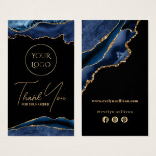 Cartes De Visite Plaque d'agrafe bleu et or
