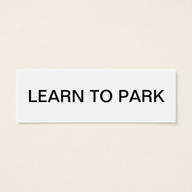 Cartes De Visite please learn to park (Dos)