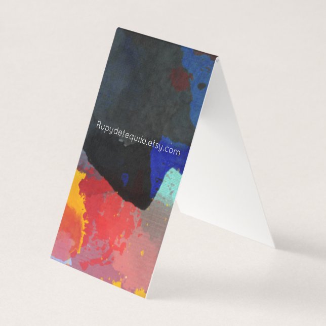 Cartes de visite pliées Art Abstrait Peint (Devant)