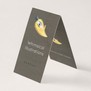 Cartes de visite pliés d'oiseaux jaunes
