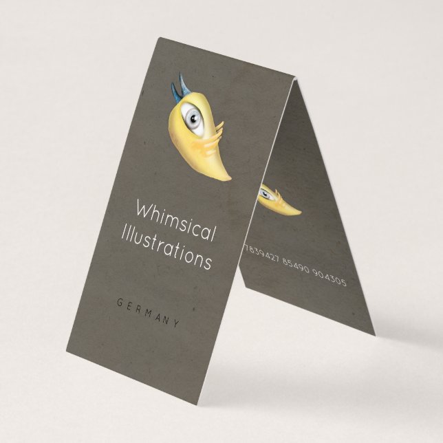 Cartes de visite pliés d'oiseaux jaunes (Dos)