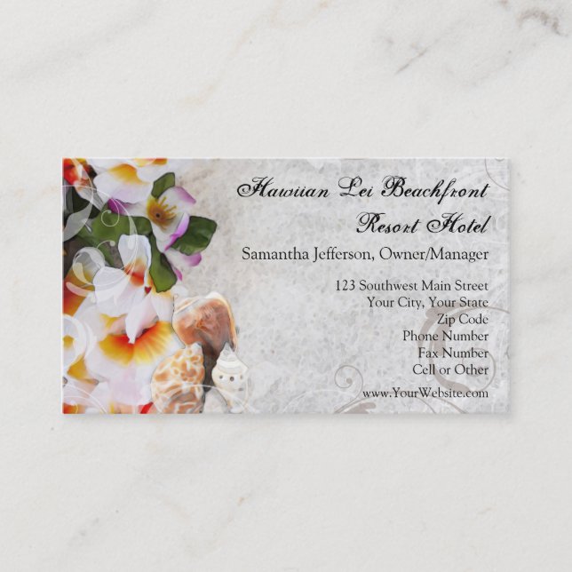 Cartes de visite Plumeria Orchidée Lei (Devant)