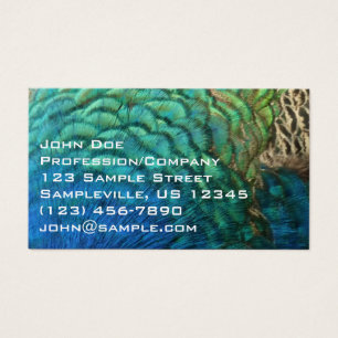 Cartes De Visite Plumes de paon I Design de nature abstrait coloré