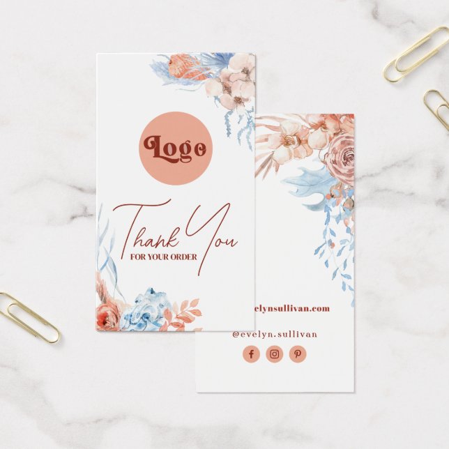 Cartes De Visite Poche et emballage tropical bleu (Bureau)