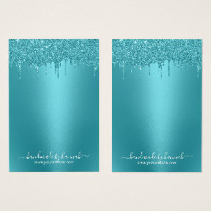 Cartes De Visite Pochoirs de Parties scintillant Turquoise moderne