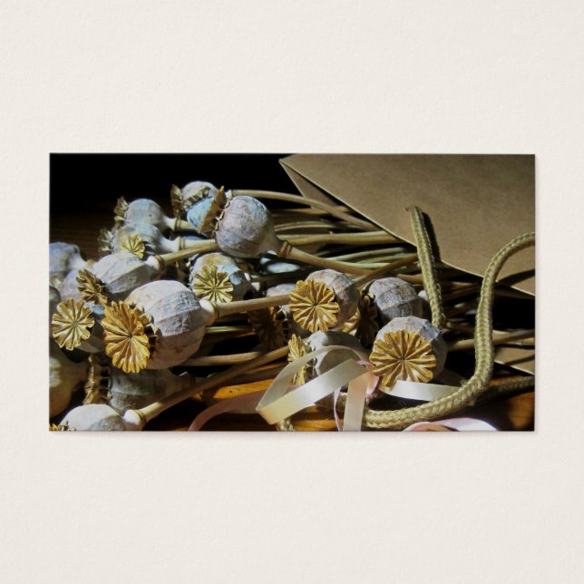 Cartes De Visite Pods de pavot à fleurs séchés (Devant)