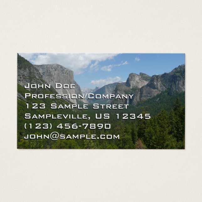 Cartes De Visite Point d'inspiration dans le parc national de Yosem (Devant)