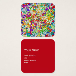Cartes De Visite Points colorés Spirales Peinture à la main 2