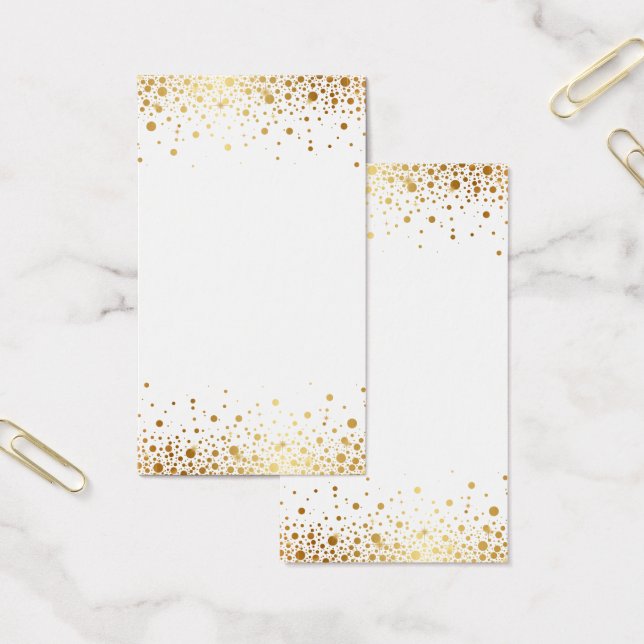Cartes De Visite Points Confetti Faux Gold Foil Vide Verticale (Bureau)