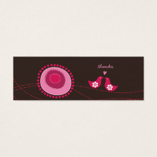 Cartes De Visite Points Fleurs Roses et Inséparables Mariage Favor