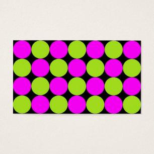 Cartes De Visite Pois Hot Rose & Lime Green