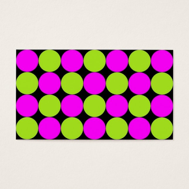 Cartes De Visite Pois Hot Rose & Lime Green (Devant)