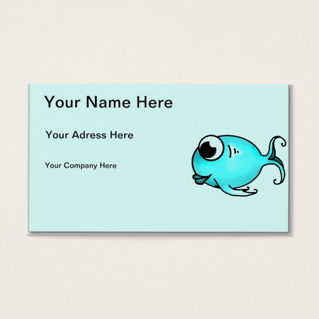 Cartes De Visite Poisson bleu (Devant)