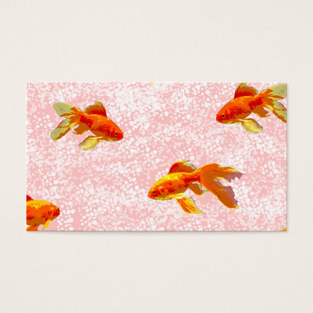 Cartes De Visite Poisson d'or rose motif (Devant)