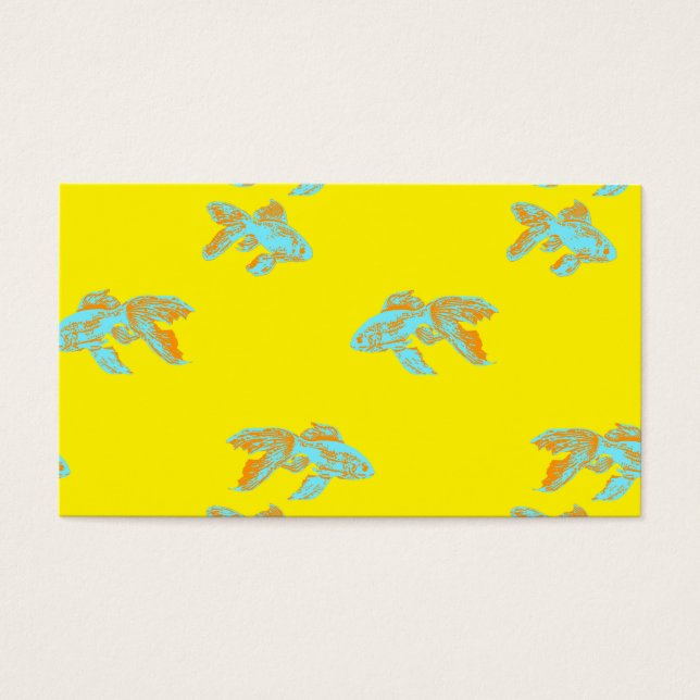 Cartes De Visite poisson rouge bleu clair (Devant)