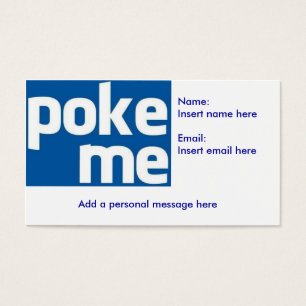 Cartes De Visite Poke Me sur Facebook