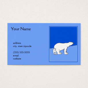 Cartes De Visite Polar Bear Mom and Cub Peinture - Wildlife Art