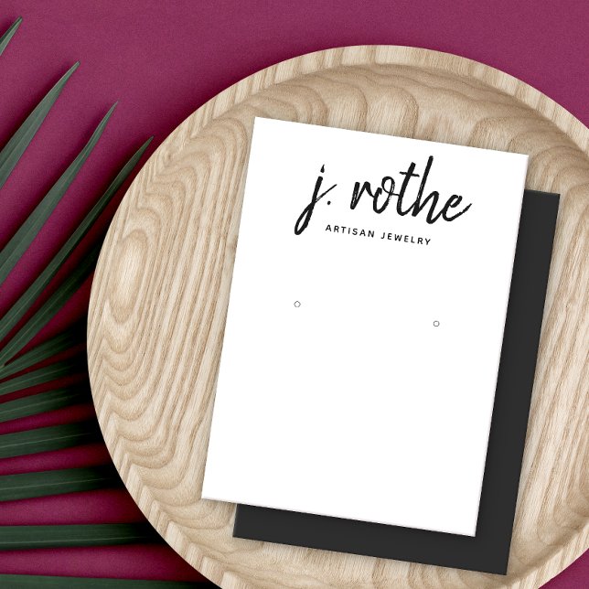 Cartes De Visite Police de calligraphie noir blanc écran d'oreille (Créateur téléchargé)