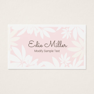 Cartes De Visite Police de script de floraison rose pâle moderne
