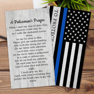Cartes De Visite Police Mince Ligne Bleue Policier's Prayer Card Bu