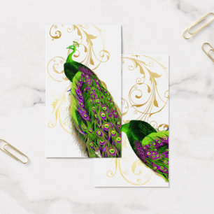Cartes De Visite Polices PixDezines vert paon+filigree/do-it-yourse
