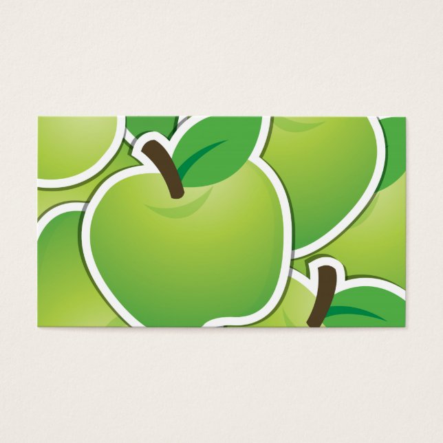 Cartes De Visite Pommes vertes funky (Devant)