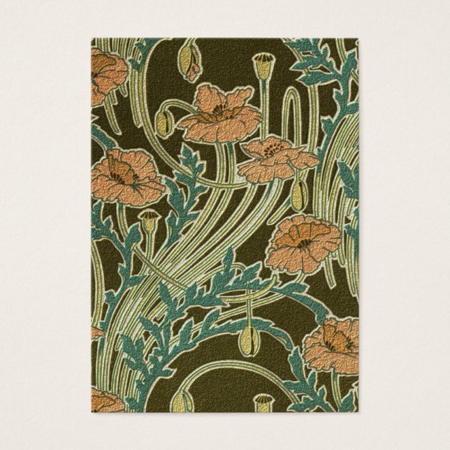 Cartes De Visite Poppies Art Nouveau (Devant)