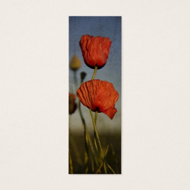 Cartes De Visite Poppies rouges, signet (Devant)