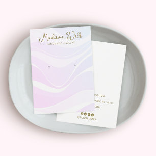 Cartes De Visite Porte-afficheur rose Vagues Lavande