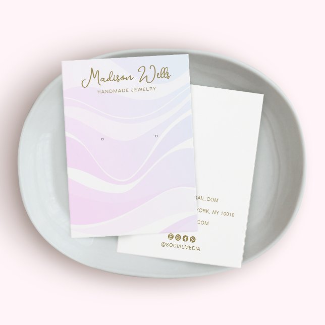 Cartes De Visite Porte-afficheur rose Vagues Lavande (Créateur téléchargé)