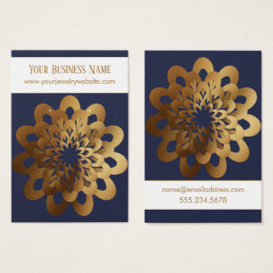 Cartes De Visite Porte-boucles de présentation Fleur Gold Burst Ble