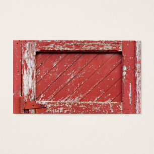 Cartes De Visite Porte de grange en bois peinte par rouge