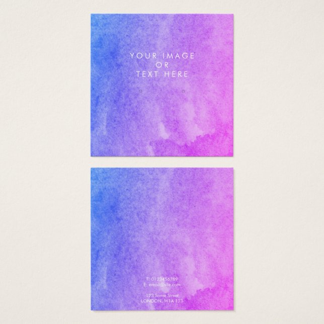 Cartes De Visite Porte d'oreille à aquarelle violet (Devant & derrière)