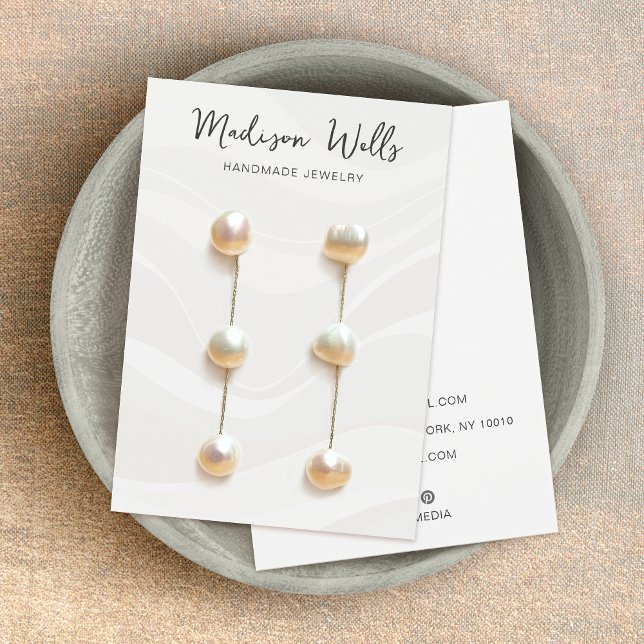 Cartes De Visite Porte-écran à oreille des vagues blanches (Créateur téléchargé)